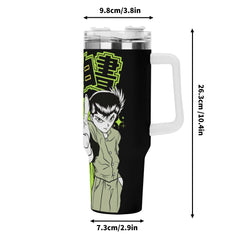 Yusuke Yu Yu Hakusho 40oz Stainless Steel Tumbler Gift With White Handle and Straw