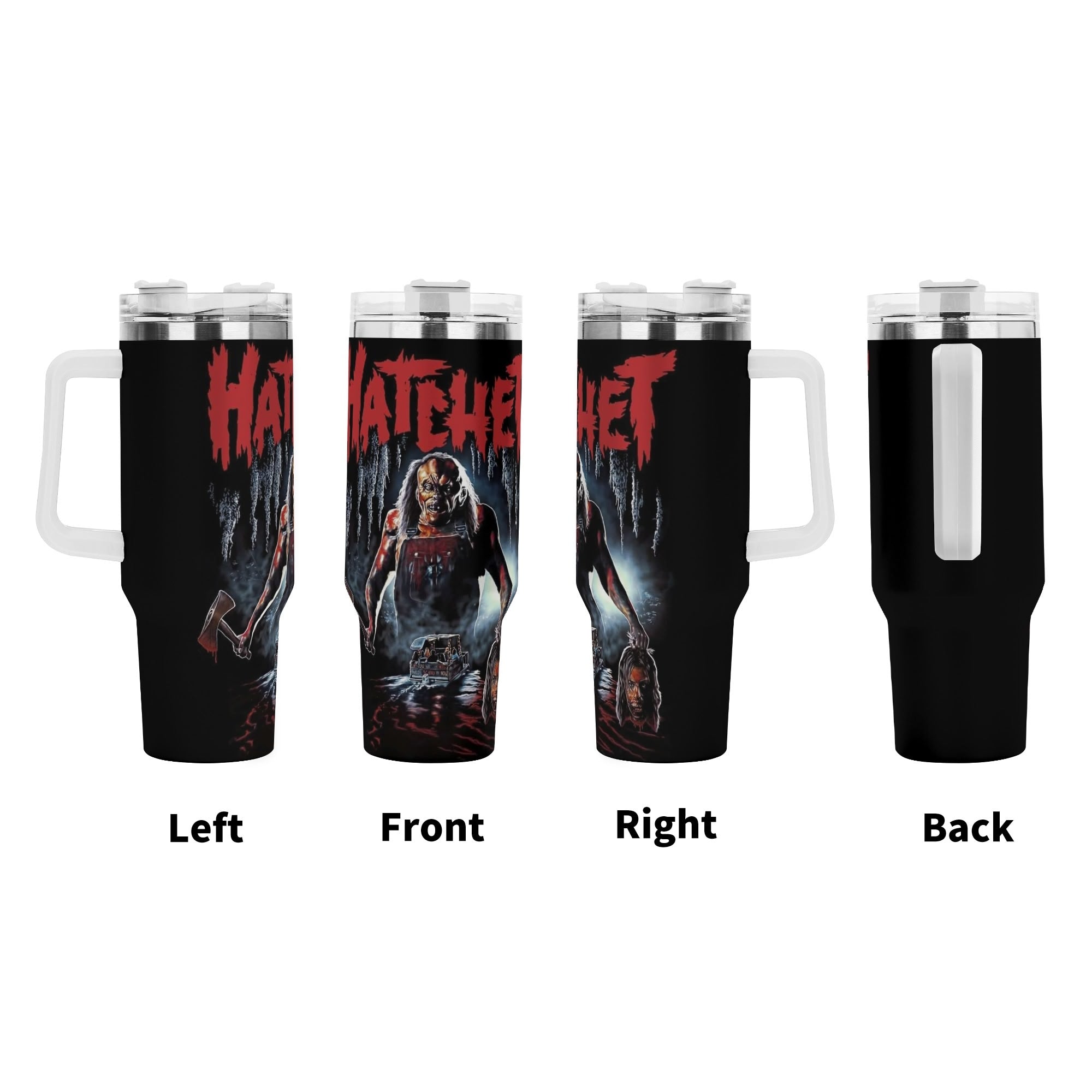 Hatchet 40oz Stainless Steel Tumbler Gift With White Handle and Straw