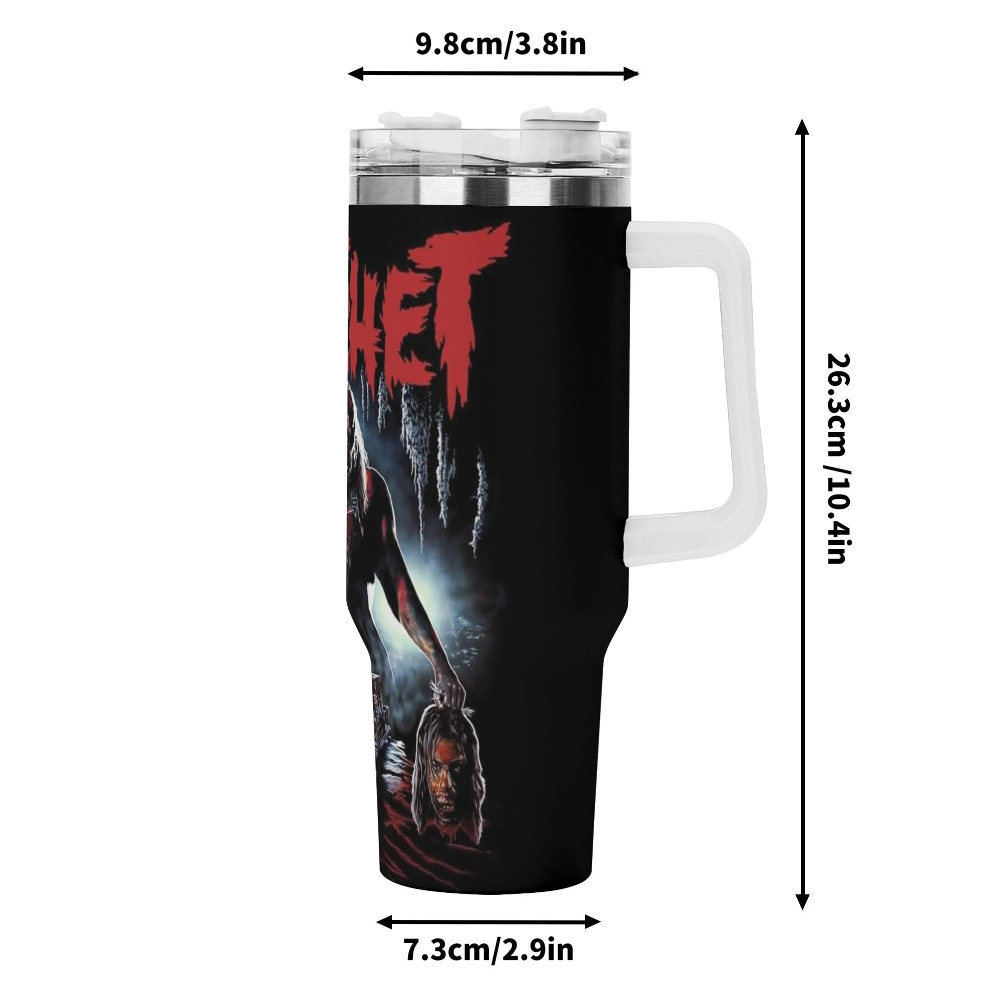 Hatchet 40oz Stainless Steel Tumbler Gift With White Handle and Straw