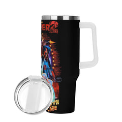 Terrifier 2 40oz Stainless Steel Tumbler Gift With White Handle and Straw