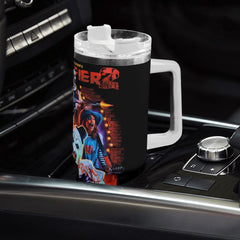 Terrifier 2 40oz Stainless Steel Tumbler Gift With White Handle and Straw