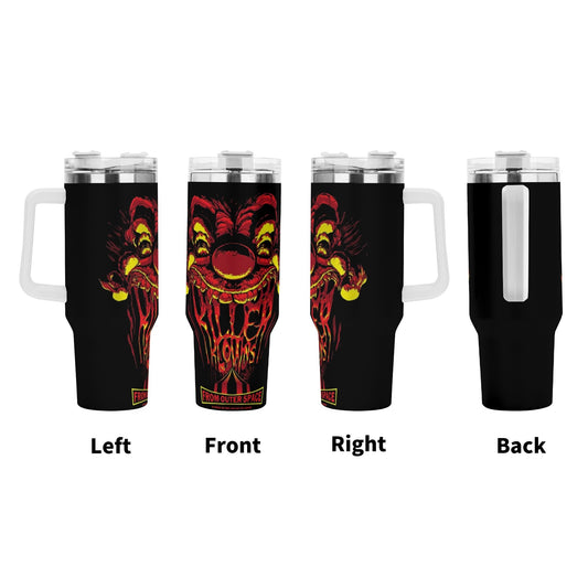 Killer Klowns from outer Space 40oz Stainless Steel Tumbler Gift With White Handle and Straw