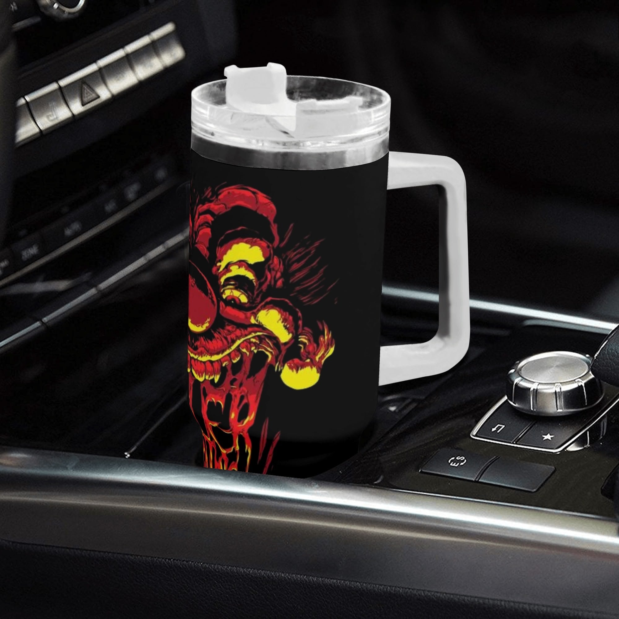 Killer Klowns from outer Space 40oz Stainless Steel Tumbler Gift With White Handle and Straw