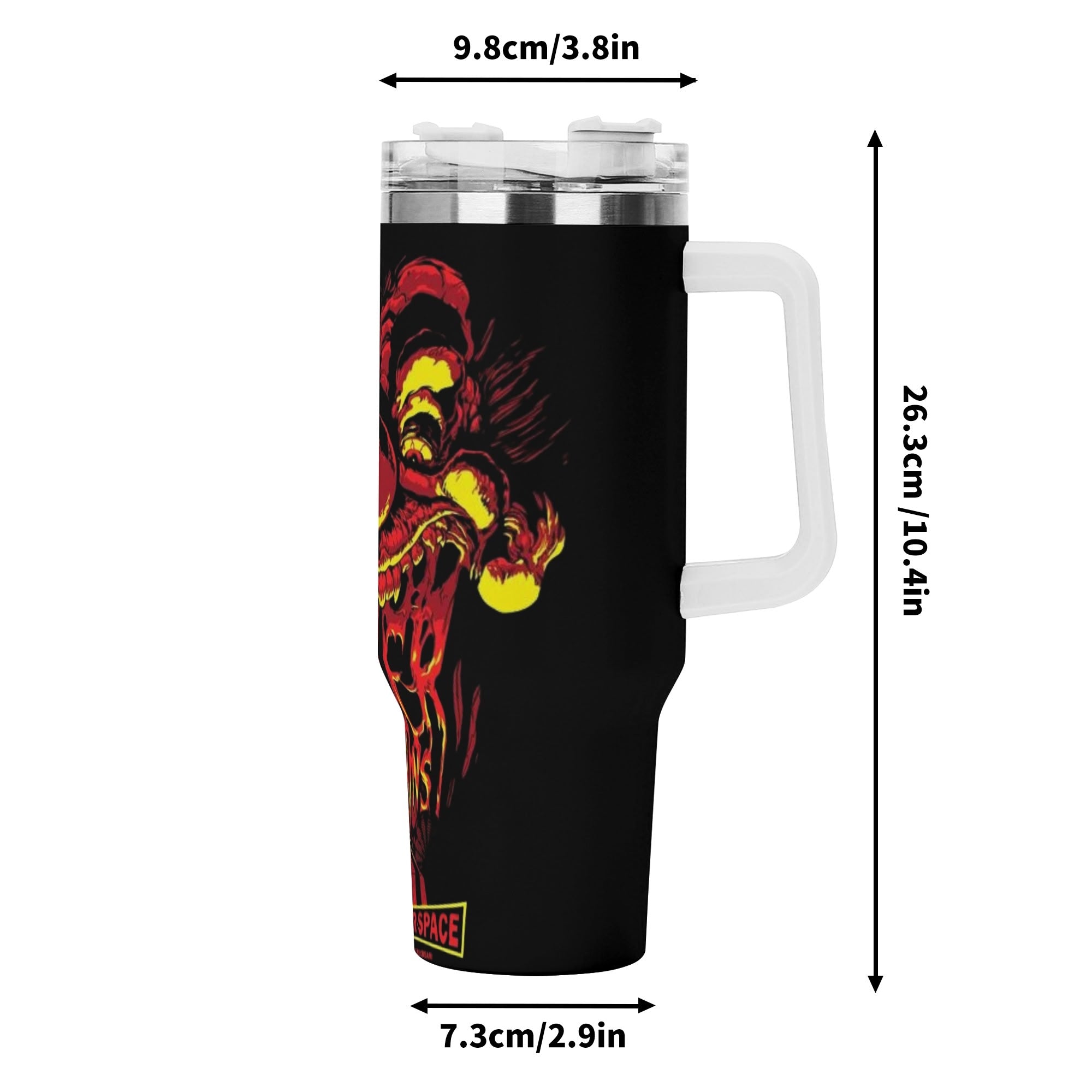 Killer Klowns from outer Space 40oz Stainless Steel Tumbler Gift With White Handle and Straw