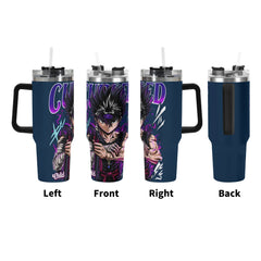 Hiei YuYu Hakusho 40oz Stainless Steel Tumbler Gift With Black Handle and Straw