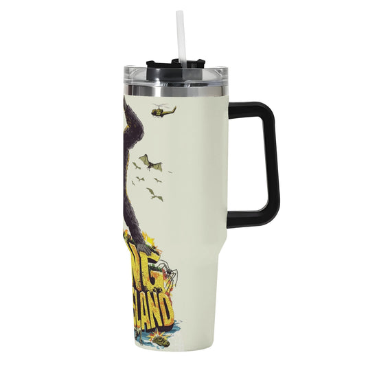 King Kong 40oz Stainless Steel Tumbler Gift With Black Handle and Straw