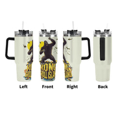 King Kong 40oz Stainless Steel Tumbler Gift With Black Handle and Straw