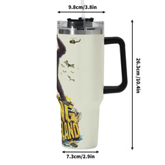 King Kong 40oz Stainless Steel Tumbler Gift With Black Handle and Straw