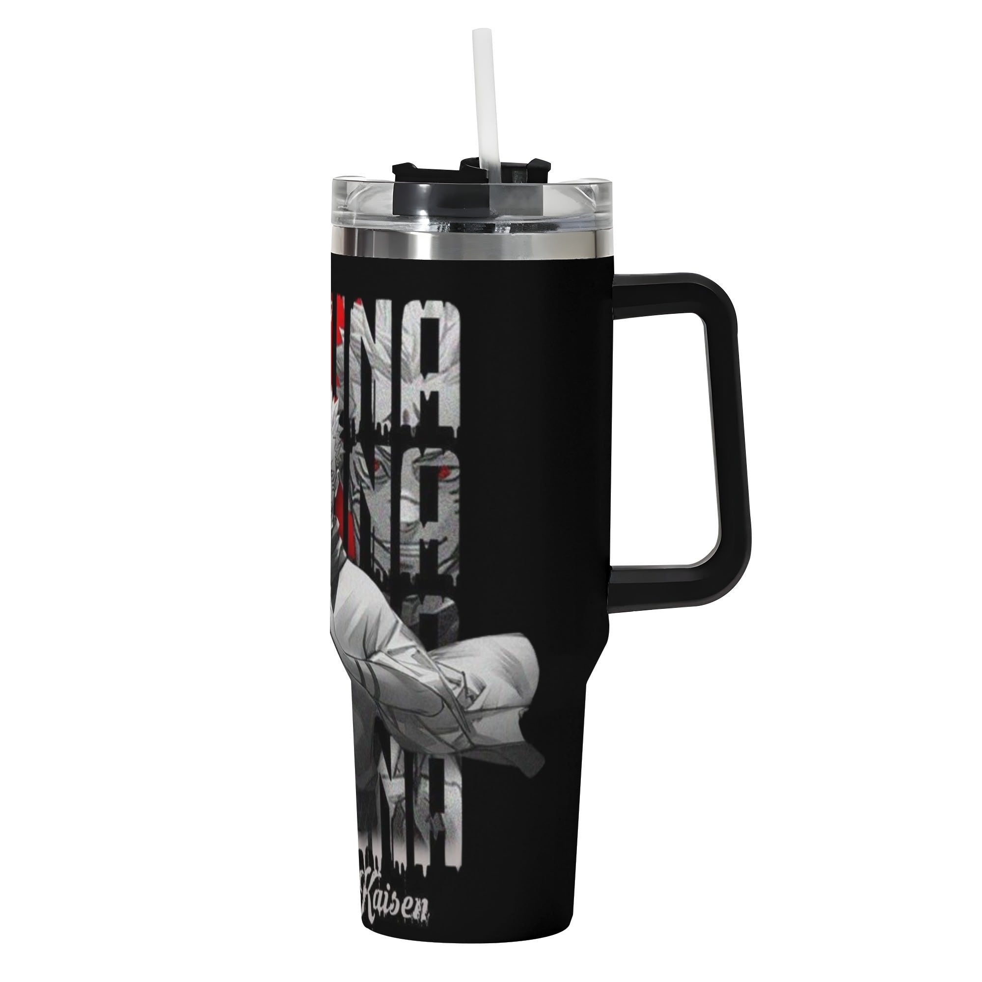 Sukuna Jujitsu Kaisen 40oz Stainless Steel Tumbler Gift With Black Handle and Straw