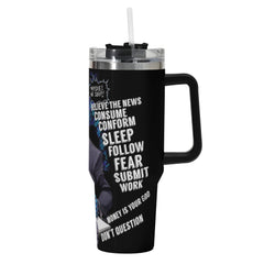 They Live 40oz Stainless Steel Tumbler Gift With Black Handle and Straw