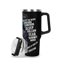 They Live 40oz Stainless Steel Tumbler Gift With Black Handle and Straw