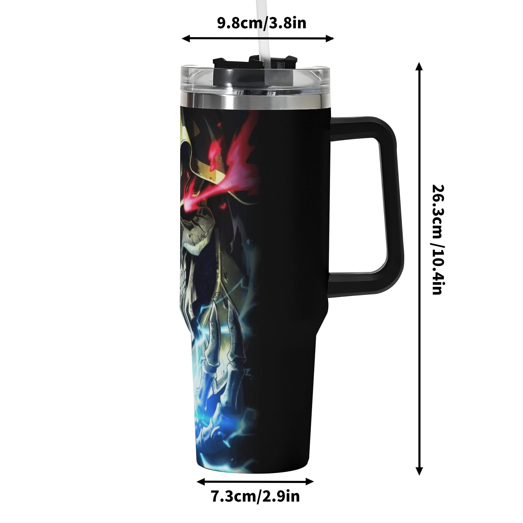 Overlord 40oz Stainless Steel Tumbler Gift With Black Handle and Straw