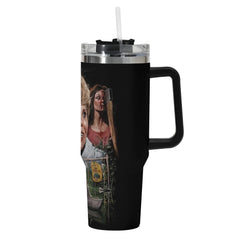 Friday the 13th 40oz Stainless Steel Tumbler Gift With Black Handle and Straw