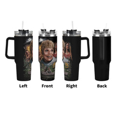 Friday the 13th 40oz Stainless Steel Tumbler Gift With Black Handle and Straw