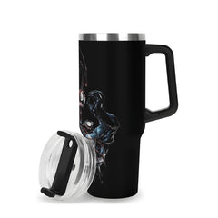 Carnage and Venom 40oz Stainless Steel Tumbler Gift With Black Handle and Straw