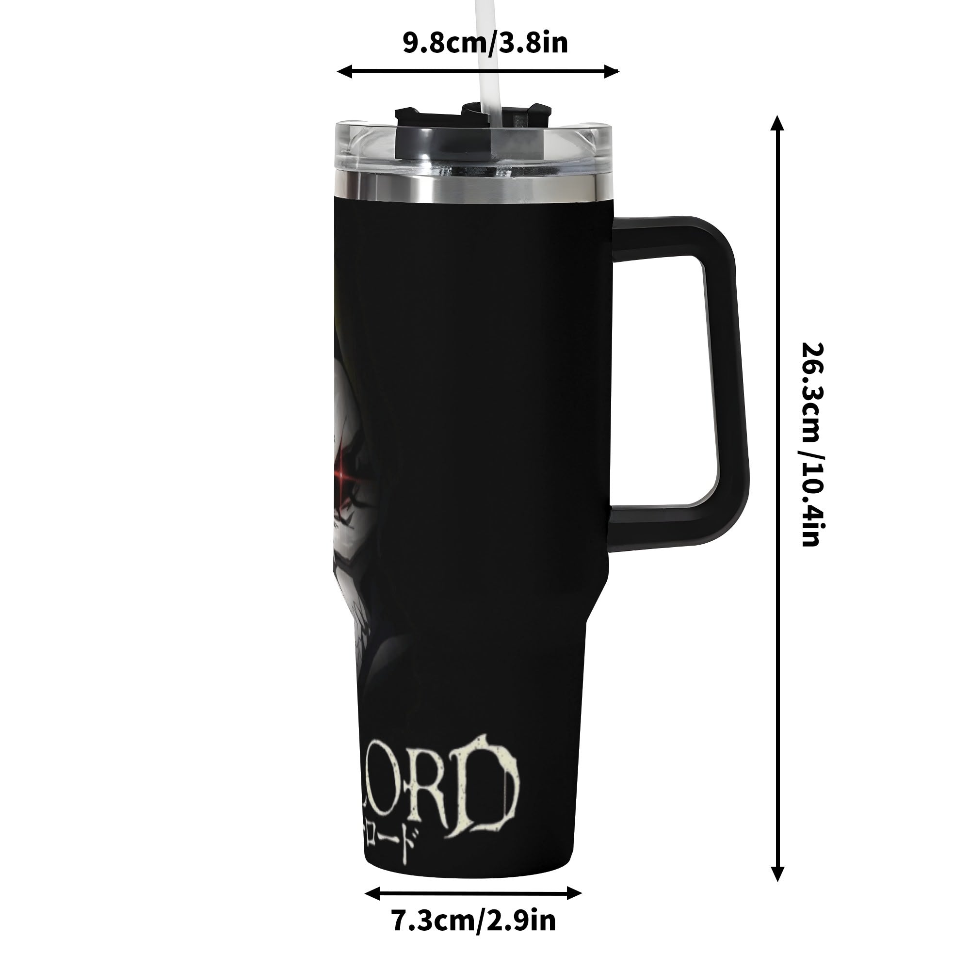 Overlord 40oz Stainless Steel Tumbler Gift With Black Handle and Straw