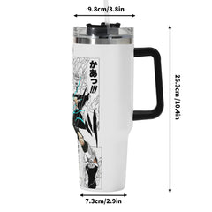 Vegeta Dragonball Z 40oz Stainless Steel Tumbler Gift With Black Handle and Straw