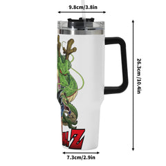 Goku Dragonall Z 40oz Stainless Steel Tumbler Gift With Black Handle and Straw