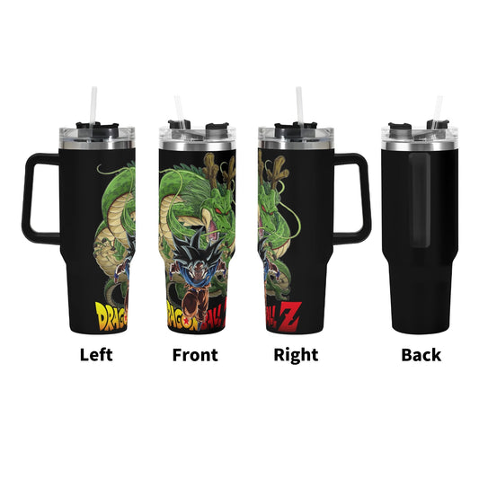 Goku Dragonall Z 40oz Stainless Steel Tumbler Gift With Black Handle and Straw