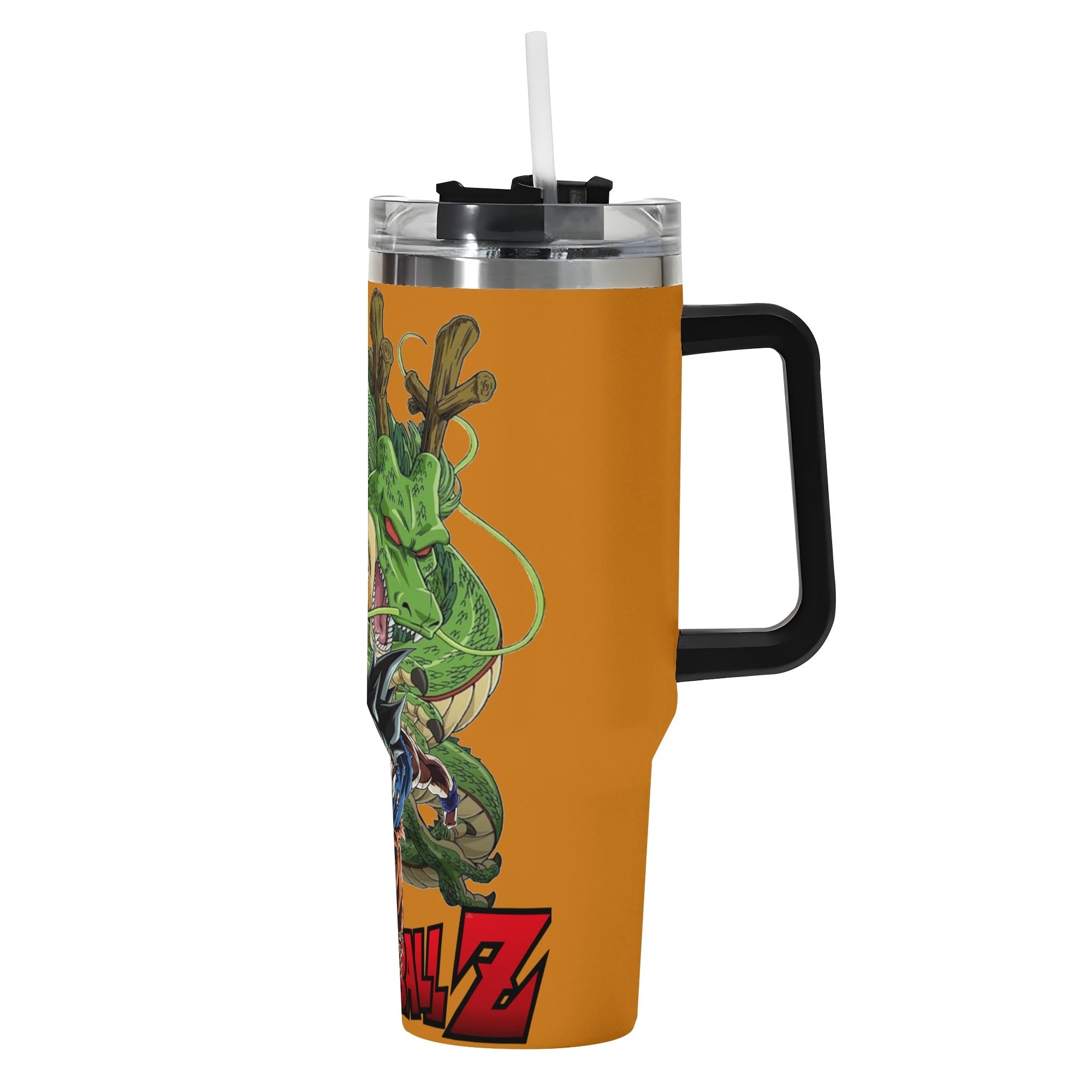 Goku Dragonall Z 40oz Stainless Steel Tumbler Gift With Black Handle and Straw