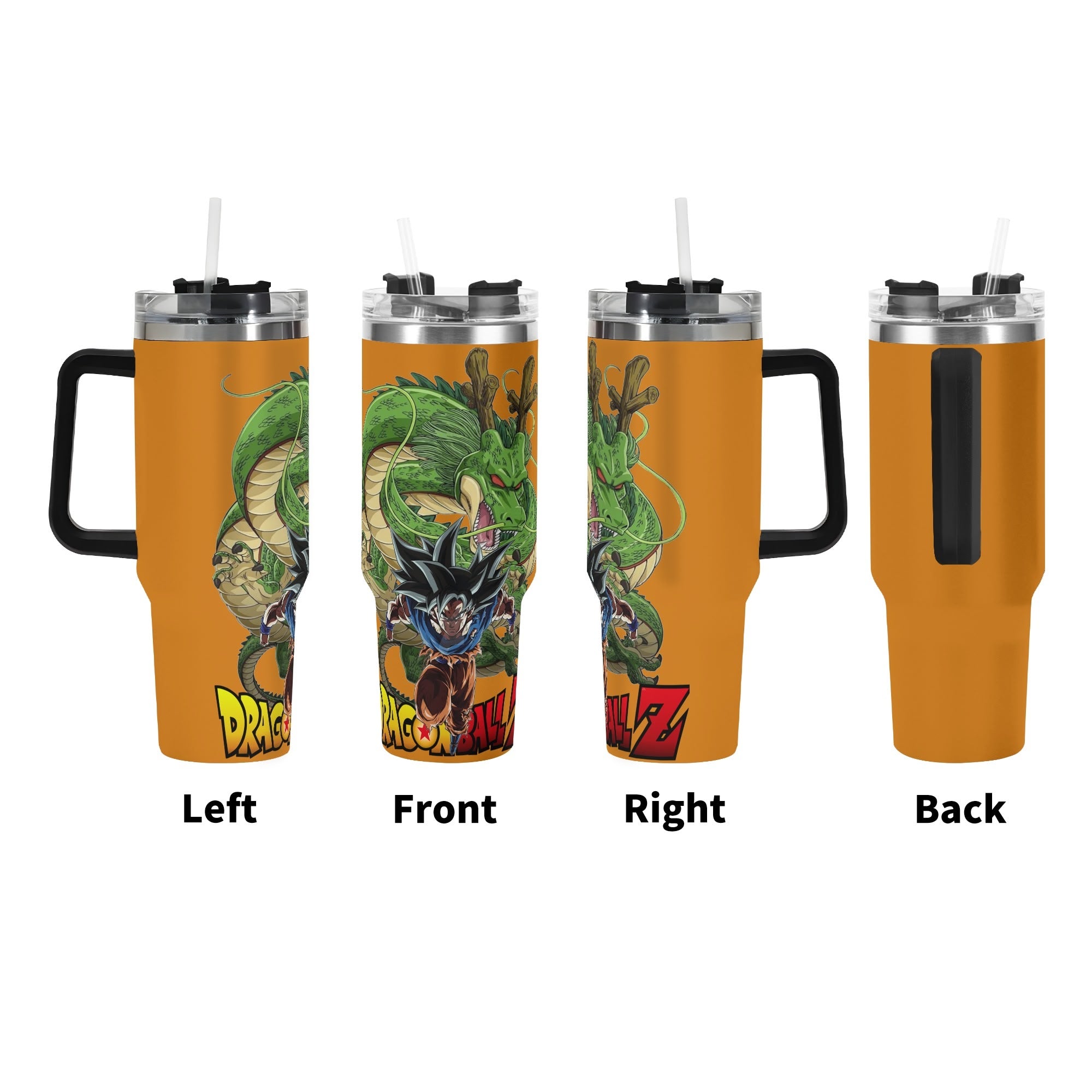 Goku Dragonall Z 40oz Stainless Steel Tumbler Gift With Black Handle and Straw