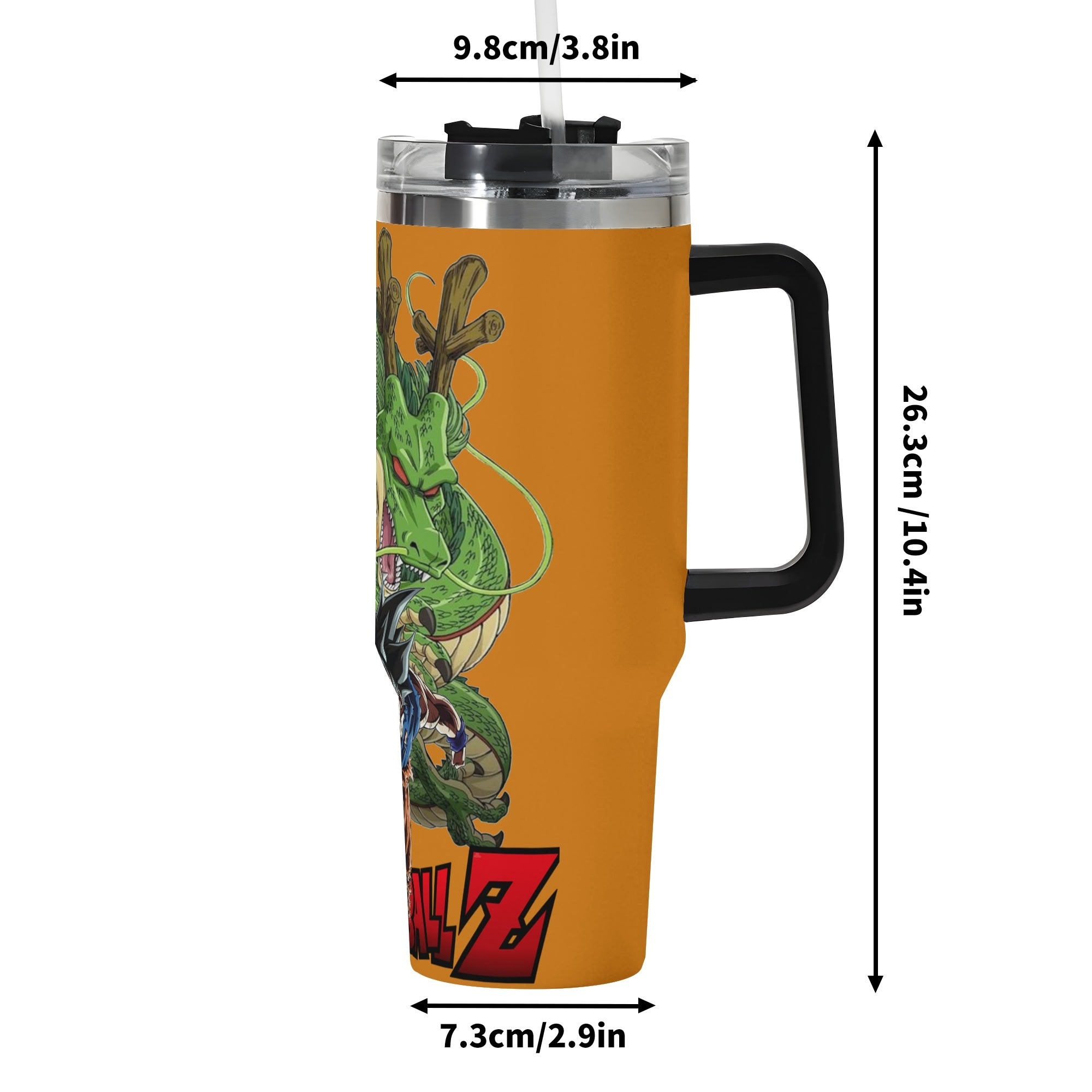 Goku Dragonall Z 40oz Stainless Steel Tumbler Gift With Black Handle and Straw