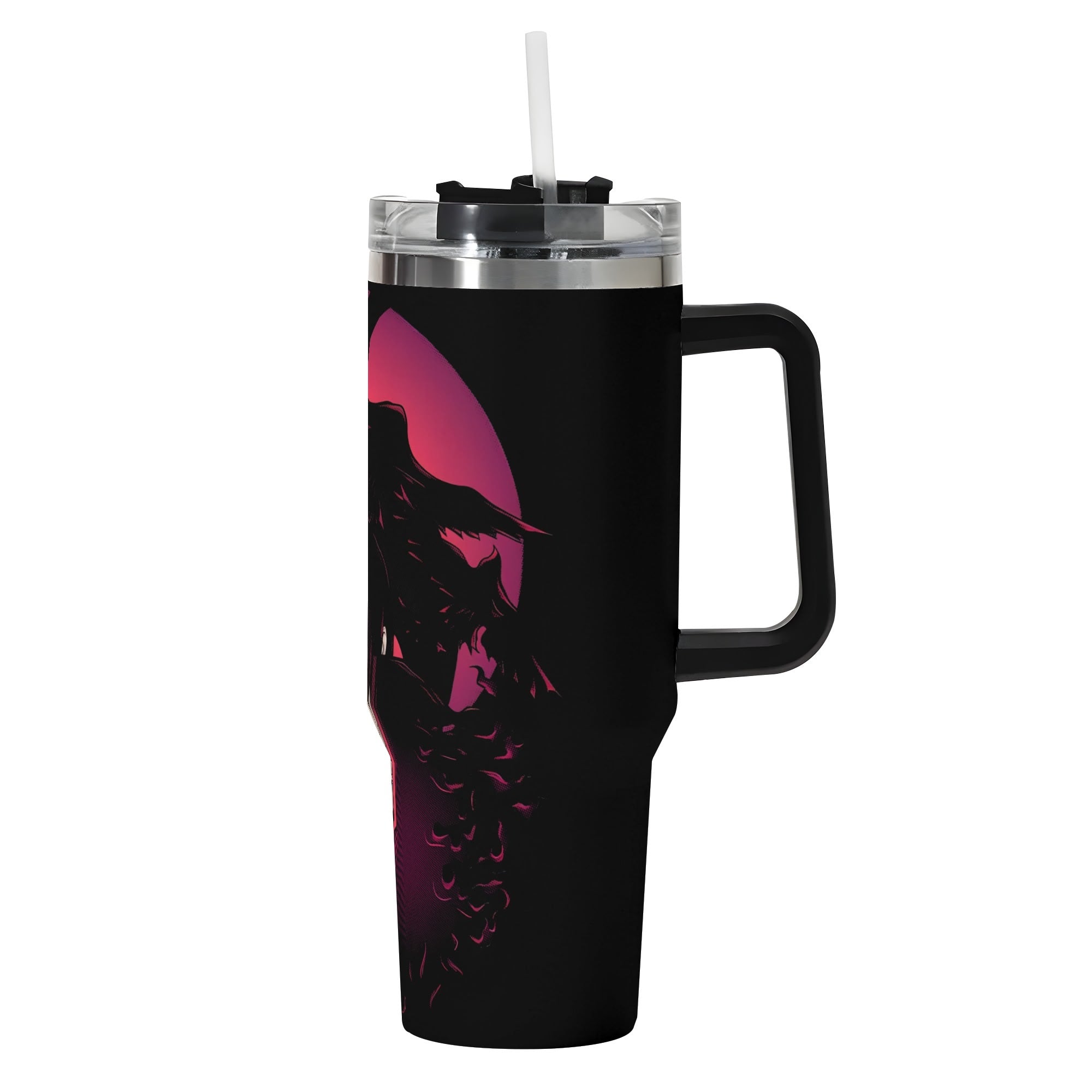 Uchiha Itachi 40oz Stainless Steel Tumbler Gift With Black Handle and Straw