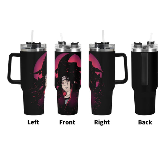 Uchiha Itachi 40oz Stainless Steel Tumbler Gift With Black Handle and Straw