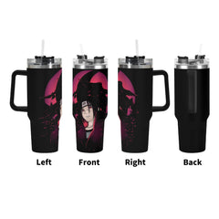 Uchiha Itachi 40oz Stainless Steel Tumbler Gift With Black Handle and Straw