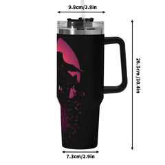 Uchiha Itachi 40oz Stainless Steel Tumbler Gift With Black Handle and Straw