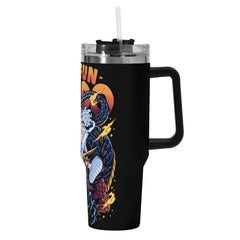 Sun God Luffy One Piece 40oz Stainless Steel Tumbler Gift With Black Handle and Straw