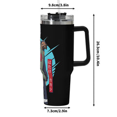 Kakashi Naruto 40oz Stainless Steel Tumbler Gift With Black Handle and Straw