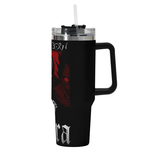 Kira Death Note 40oz Stainless Steel Tumbler Gift With Black Handle and Straw