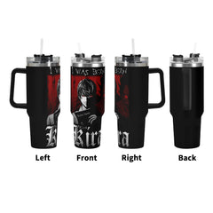 Kira Death Note 40oz Stainless Steel Tumbler Gift With Black Handle and Straw