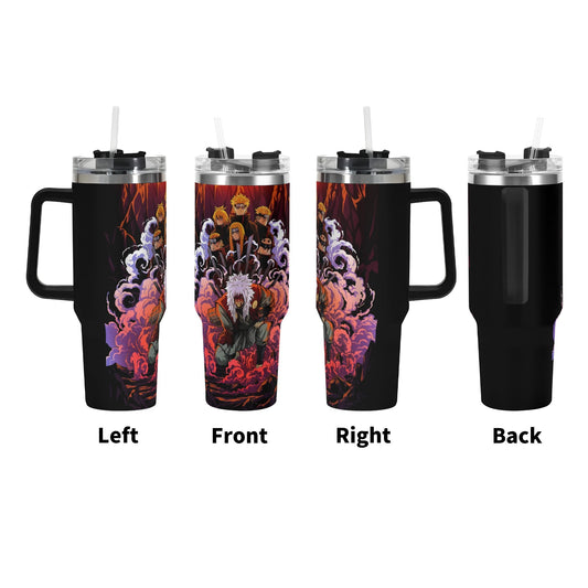 Jiraiya Naruto 40oz Stainless Steel Tumbler Gift With Black Handle and Straw