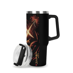 Kenshin 40oz Stainless Steel Tumbler Gift With Black Handle and Straw