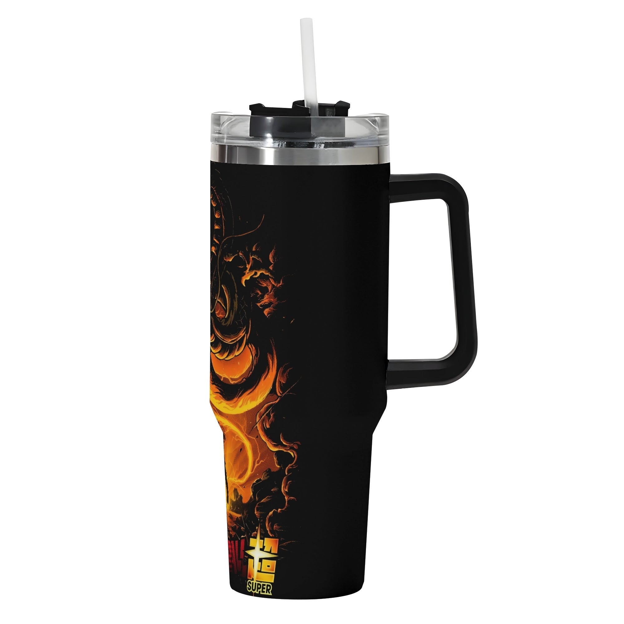 Goku Dragonball Z 40oz Stainless Steel Tumbler Gift With Black Handle and Straw