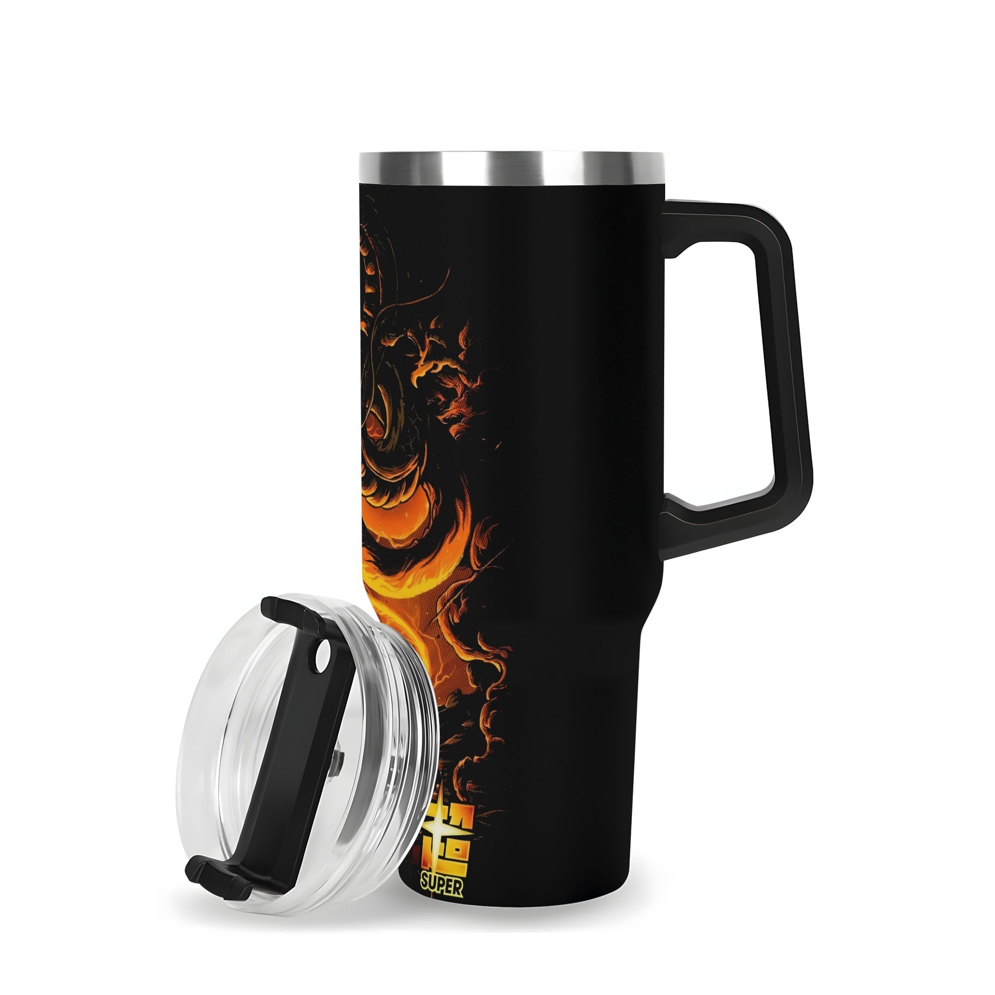 Goku Dragonball Z 40oz Stainless Steel Tumbler Gift With Black Handle and Straw