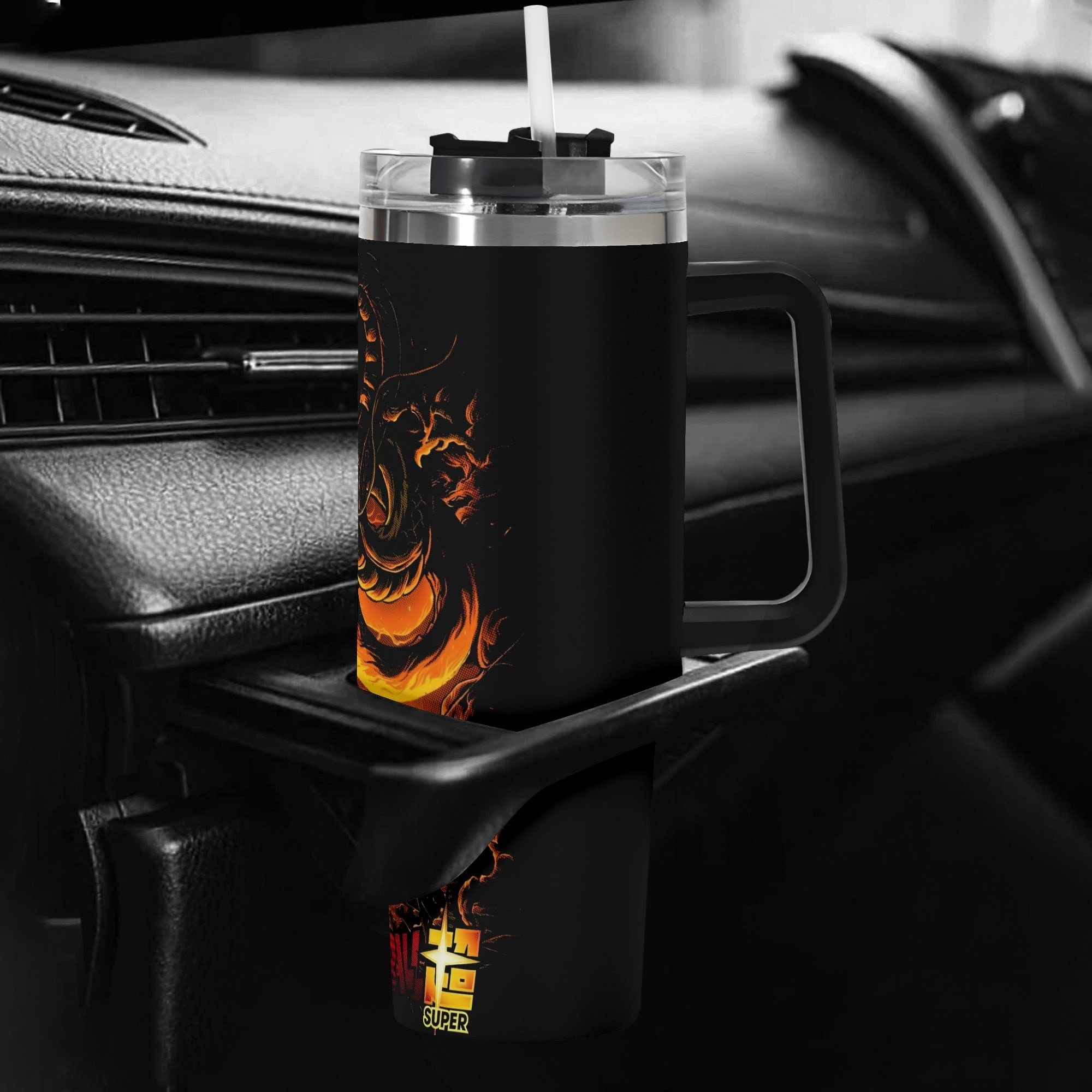 Goku Dragonball Z 40oz Stainless Steel Tumbler Gift With Black Handle and Straw