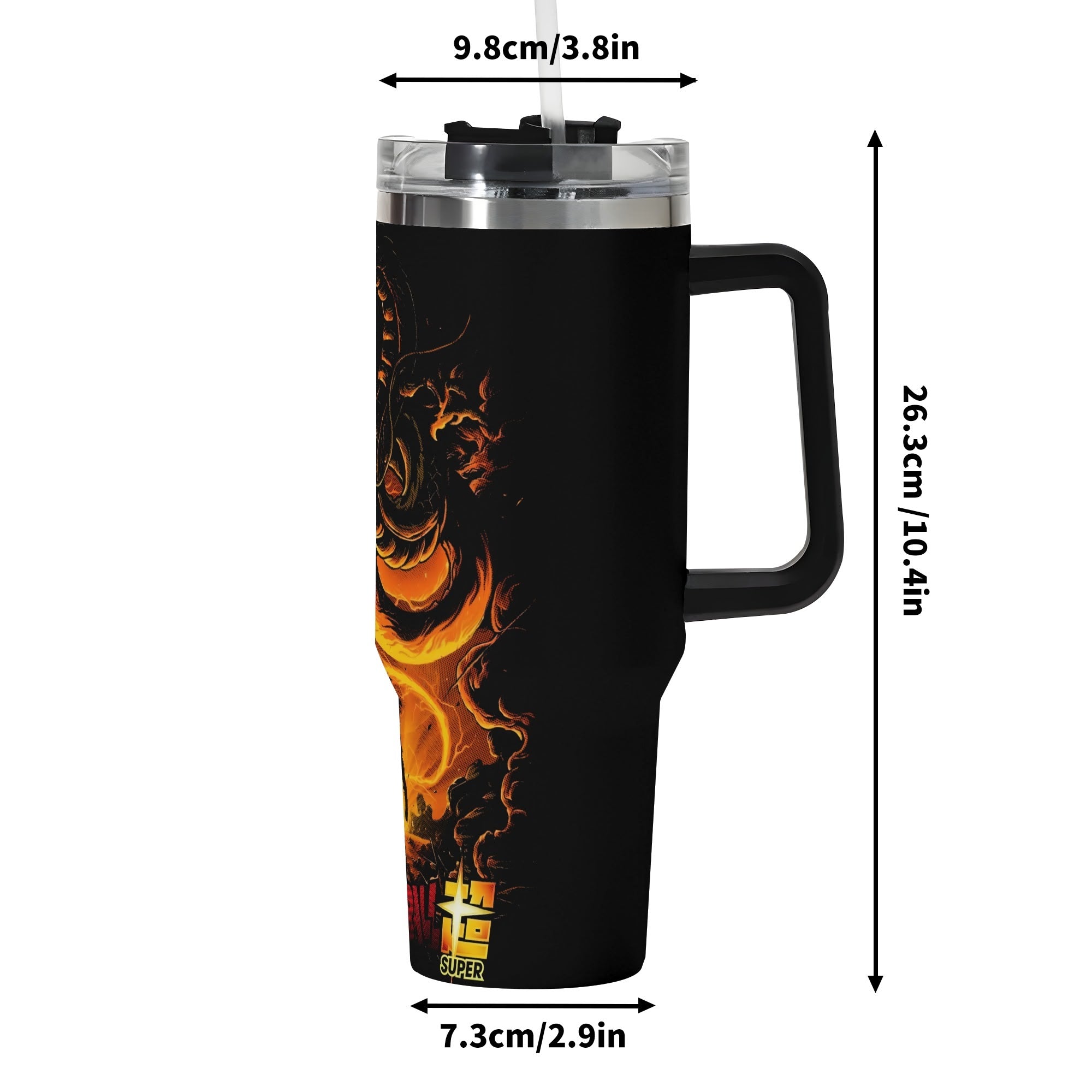 Goku Dragonball Z 40oz Stainless Steel Tumbler Gift With Black Handle and Straw