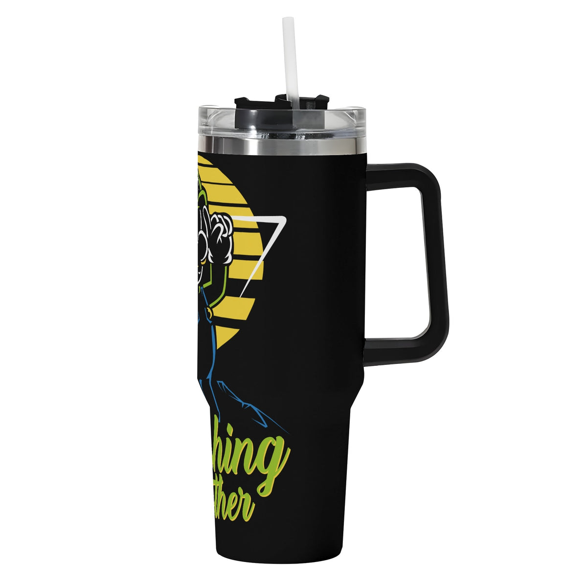 Luigi 40oz Stainless Steel Tumbler Gift With Black Handle and Straw