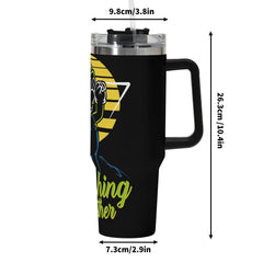 Luigi 40oz Stainless Steel Tumbler Gift With Black Handle and Straw