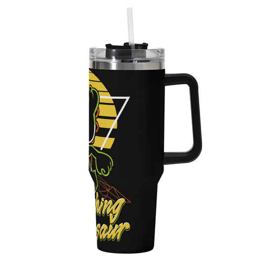 Yoshi 40oz Stainless Steel Tumbler Gift With Black Handle and Straw