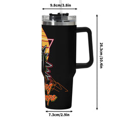 Bowser 40oz Stainless Steel Tumbler Gift With Black Handle and Straw