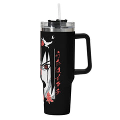 Uchiha Itachi 40oz Stainless Steel Tumbler Gift With Black Handle and Straw