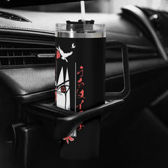 Uchiha Itachi 40oz Stainless Steel Tumbler Gift With Black Handle and Straw