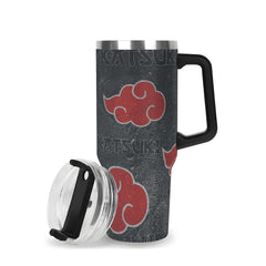 Akatsuki clouds 40oz Stainless Steel Tumbler Gift With Black Handle and Straw