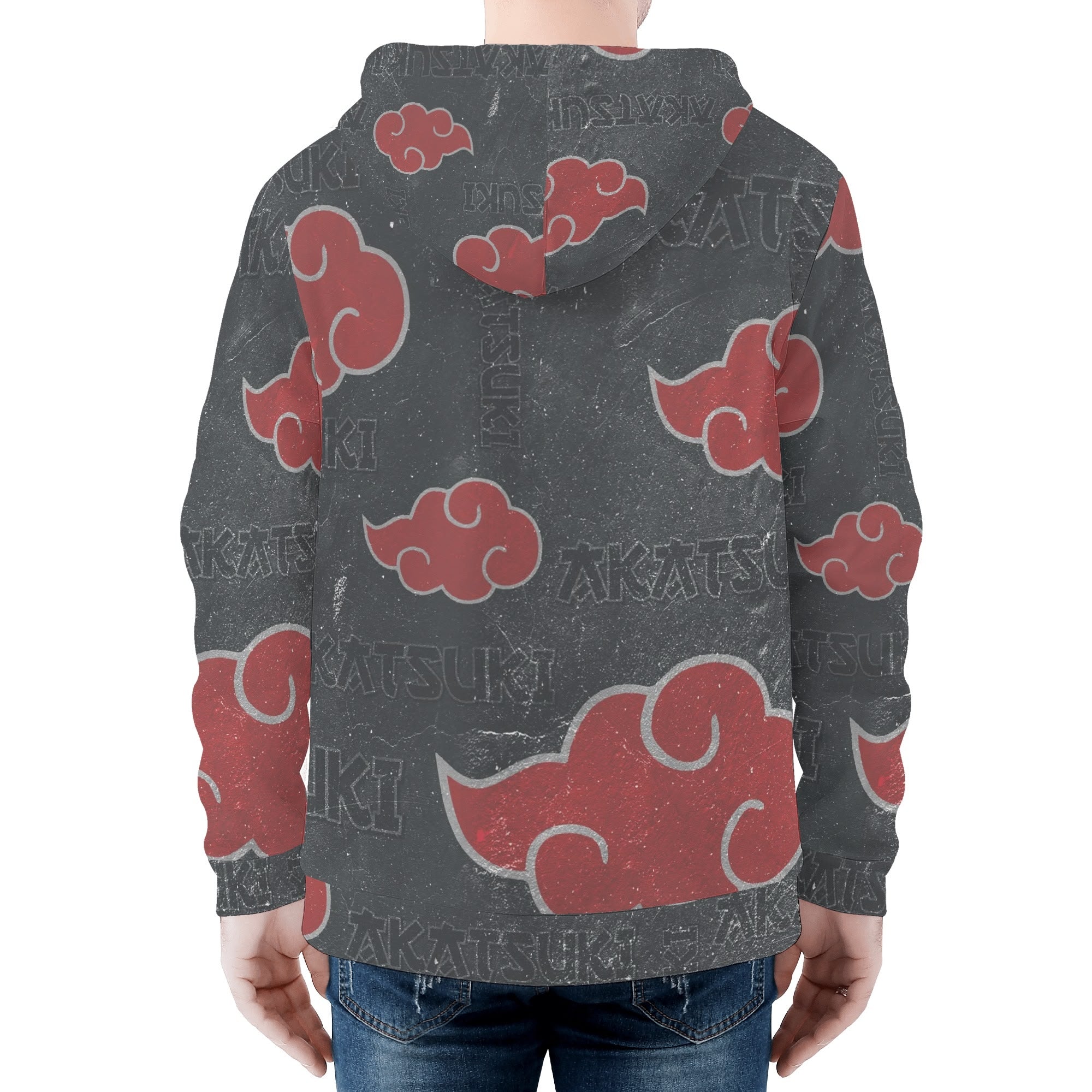 Akatsuki Clouds Mens All Over Print Classic Zip Up Hoodie Warm Jacket