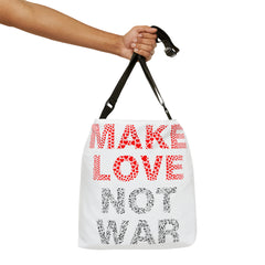 Make love not war Adjustable Tote Bag (AOP) - IGZ Clothing 