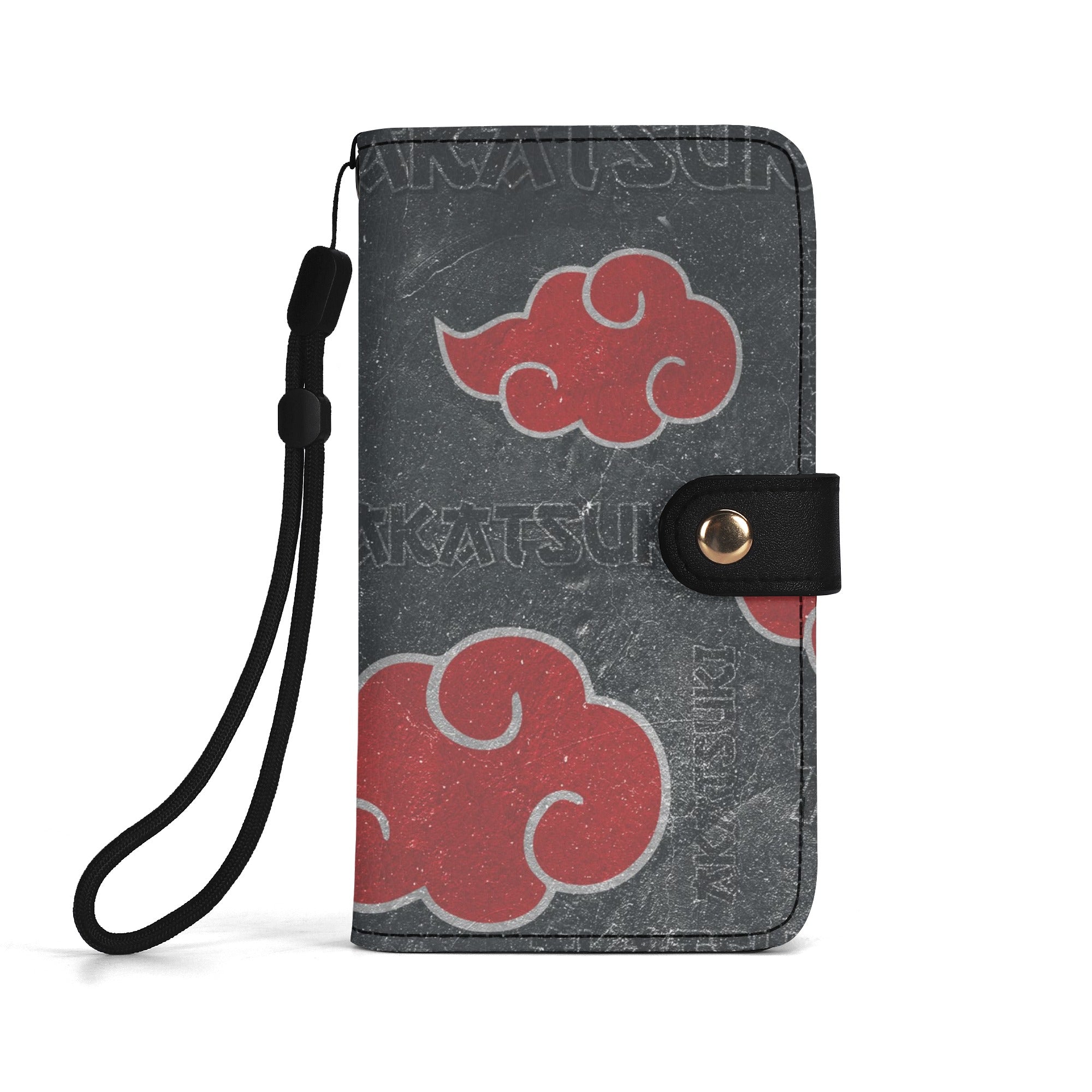 Akatsuki Brown Phone Flip Case PU Leather Cover for Most Mobile Phone Models